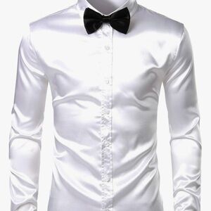 Men silk shirt with bow